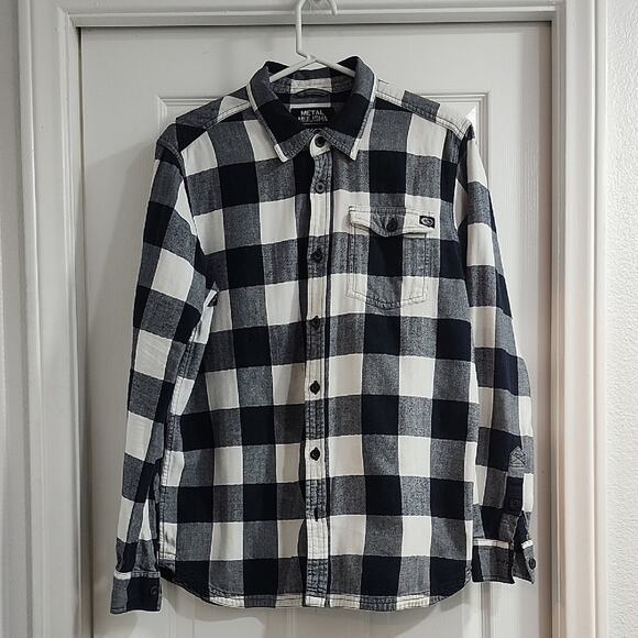 Metal Mulisha Black and White Plaid Shirt - Picture 1 of 14